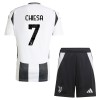 Camisola Juventus Chiesa 7 Criança Equipamento Principal 2024-25 Manga Curta